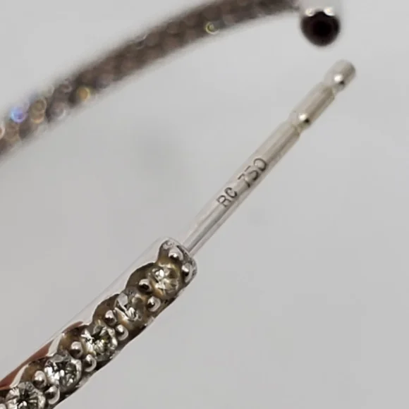 Roberto Coin 18k Large Diamond Inside Out Hoop Earrings - Picture 10 of 15